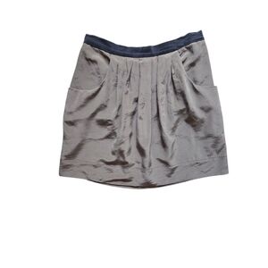 BCBGMaxAzria 100% Silk Dusty Olive Mini Skirt ~ Size 4